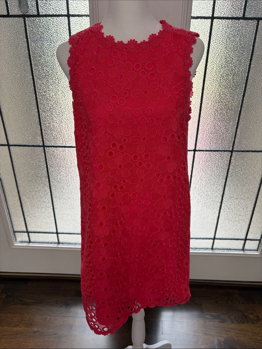 Kate Spade Coral Sleeveless Lace Shift Dress